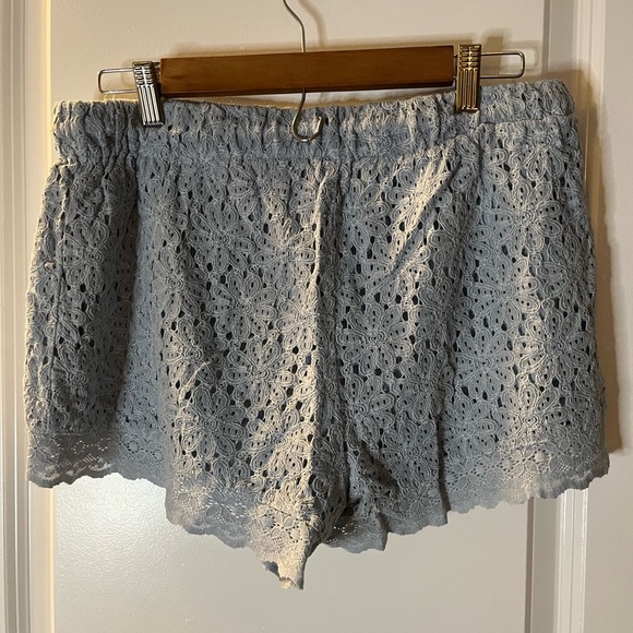 Banjara  light blue Lace Drawstring Shorts. Women’s size Large - Picture 2 of 4
